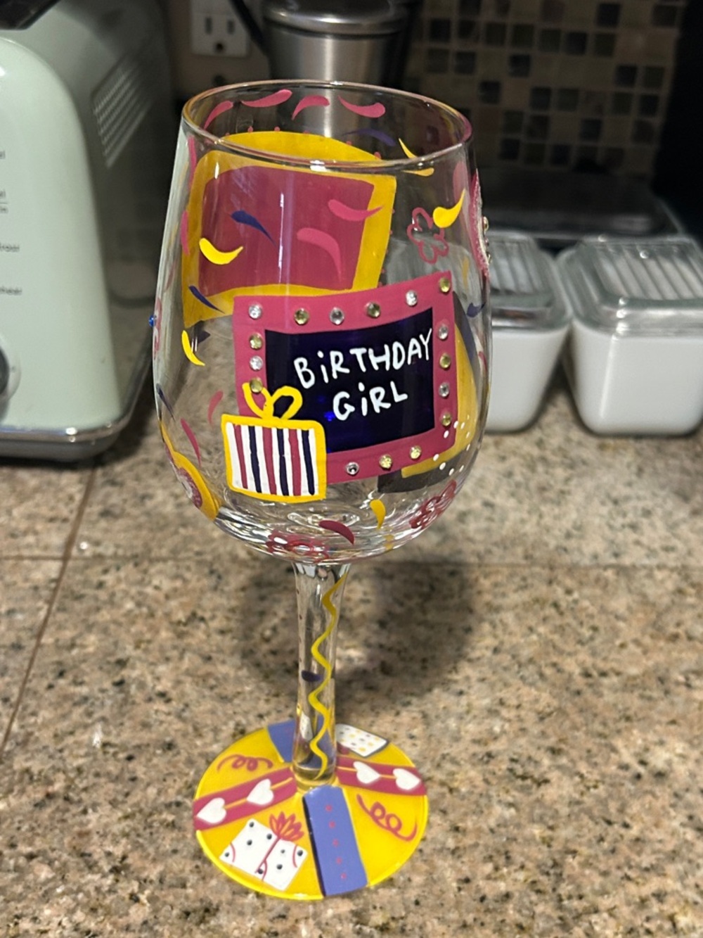Cute “Birthday Girl" Wine Glass Gift